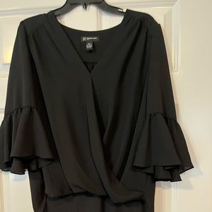 INC International Concepts Blouse with flutter sleeves. Back is longer in length
